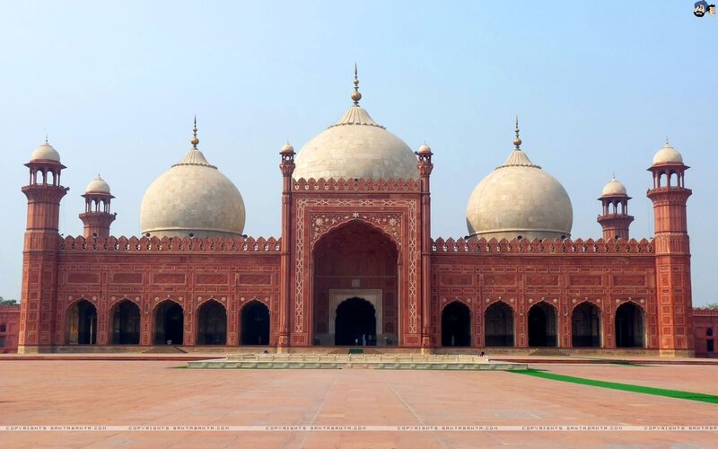 Red Mosque with Domes