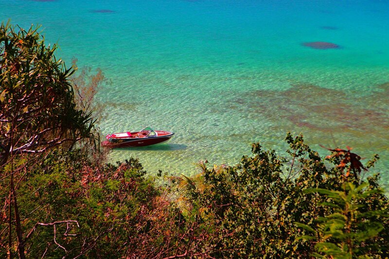 Red Motorboat in Water