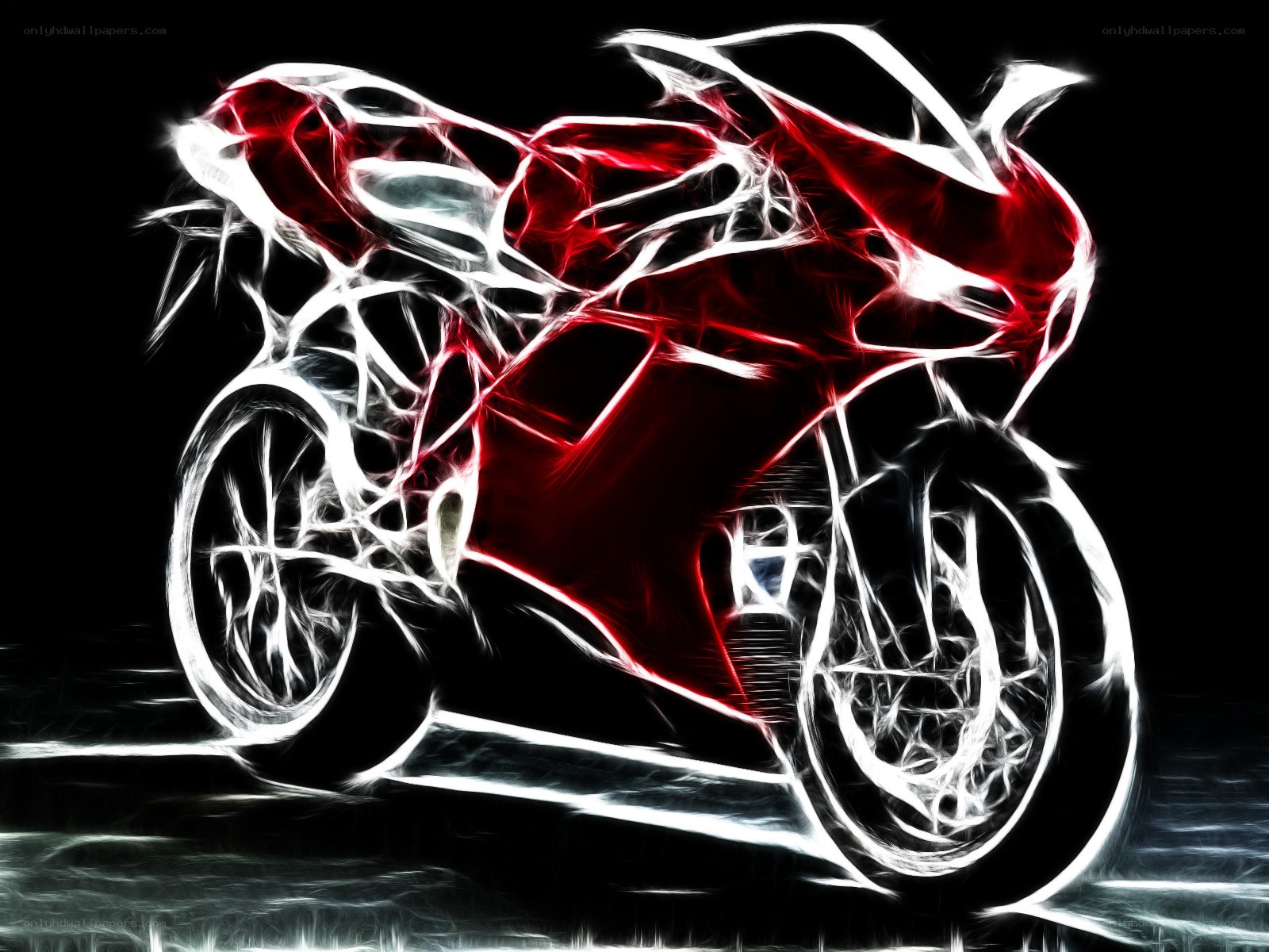 Red motorcycle abstract art