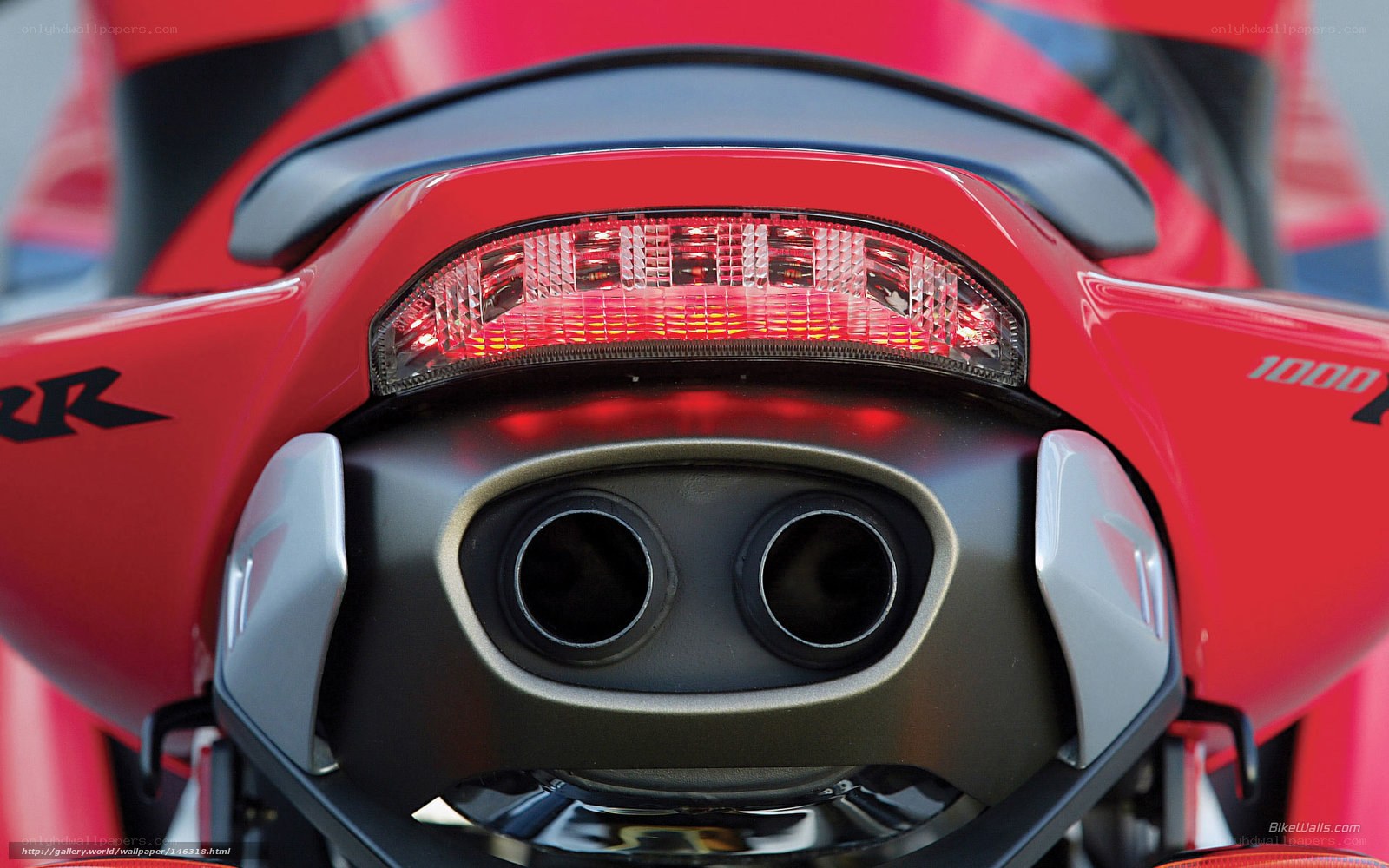 red motorcycle exhaust