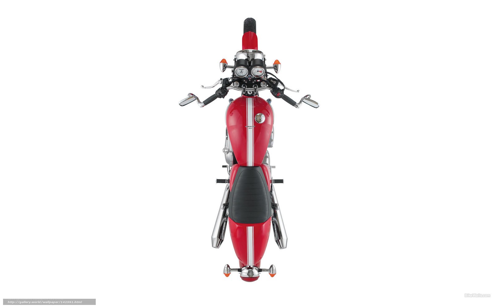 red motorcycle from above