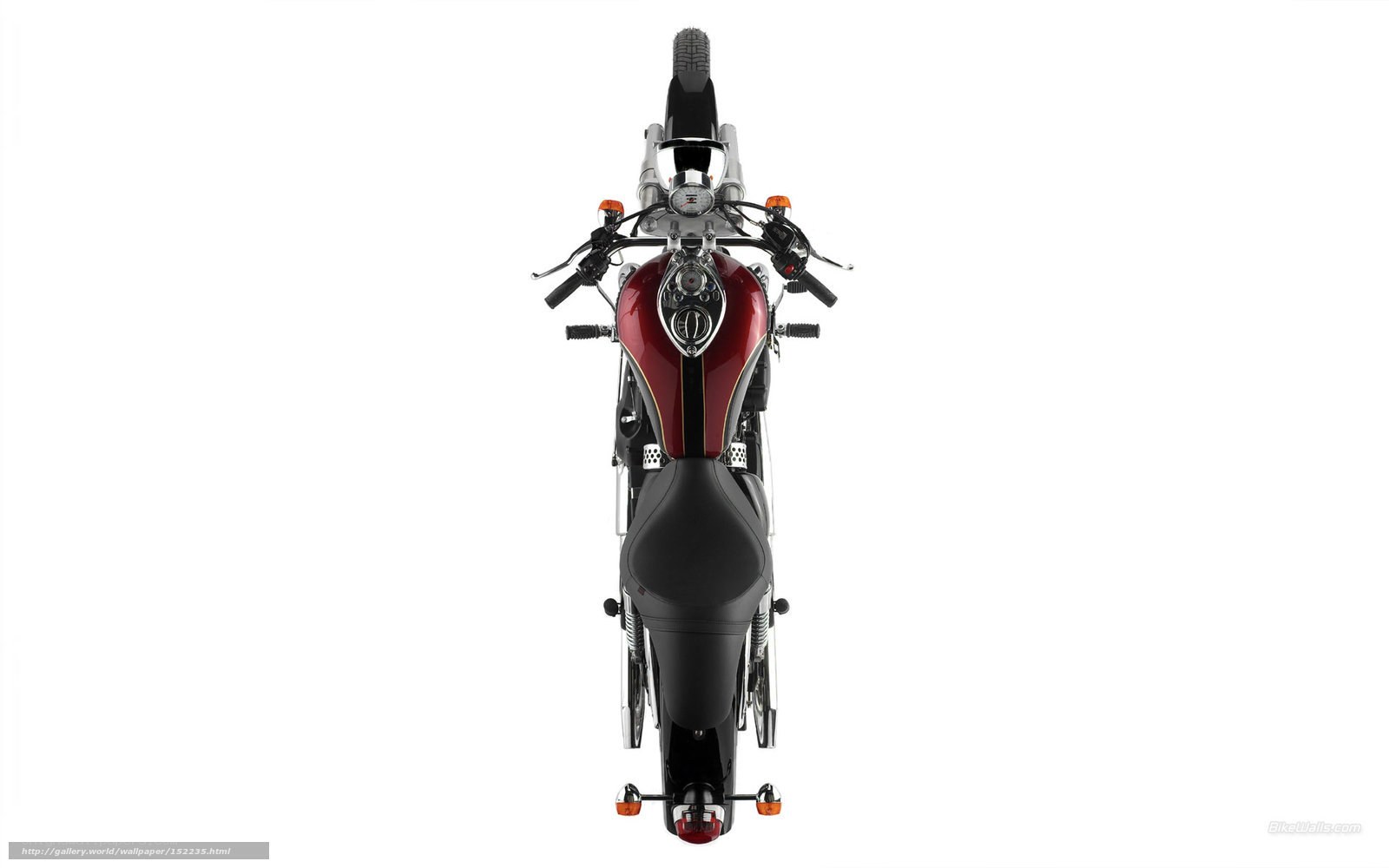 red motorcycle from above