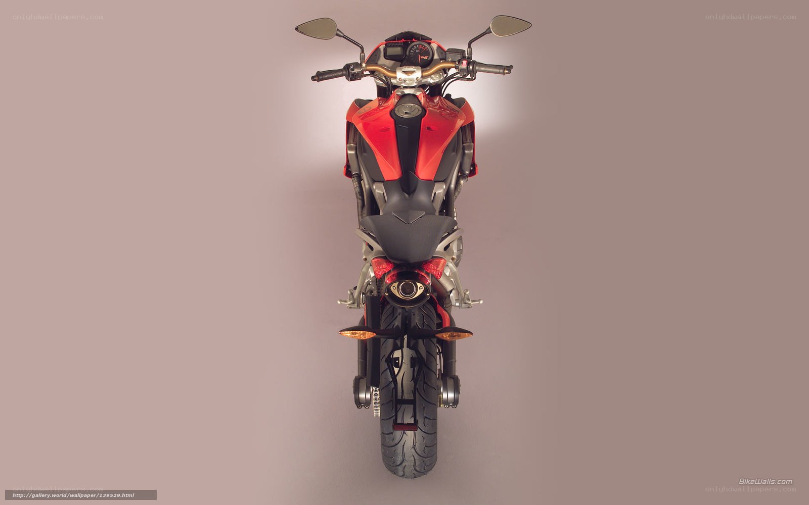 red motorcycle from above