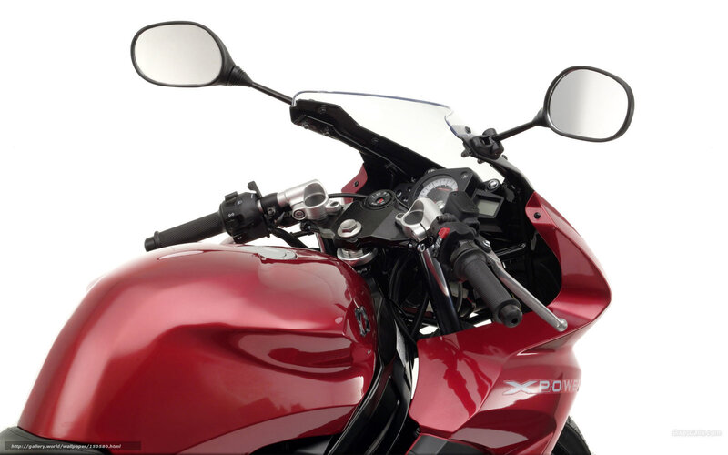 Red Motorcycle Front — Neutral, Photograph, Handlebars