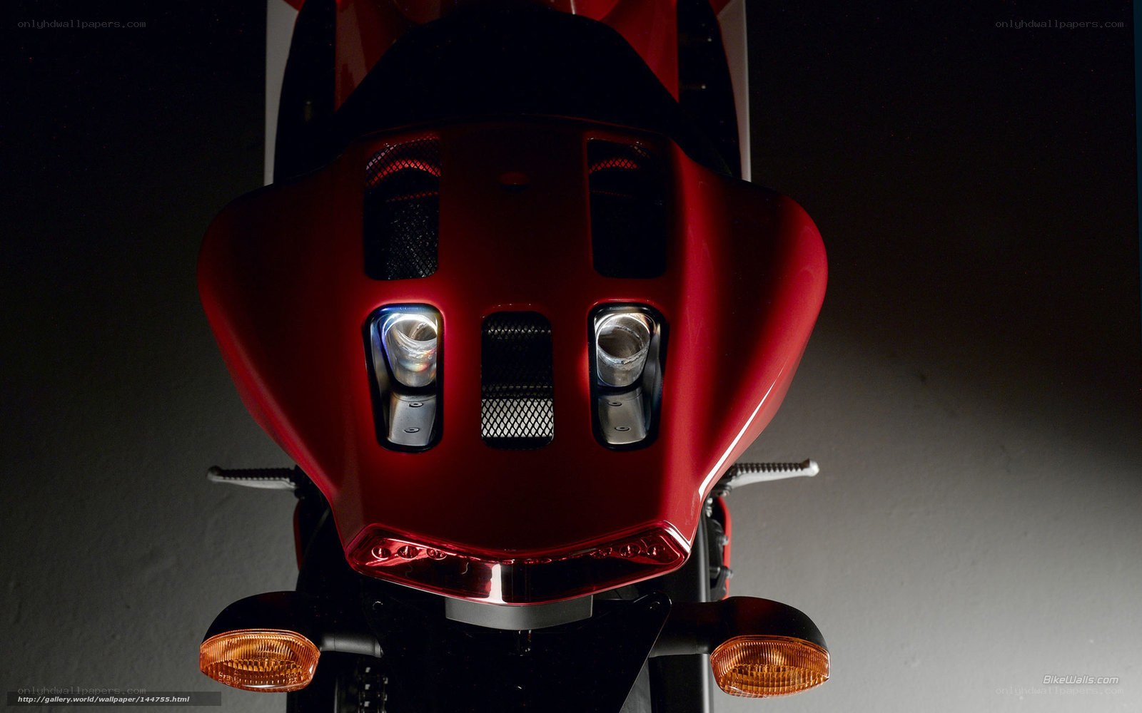 red motorcycle front view