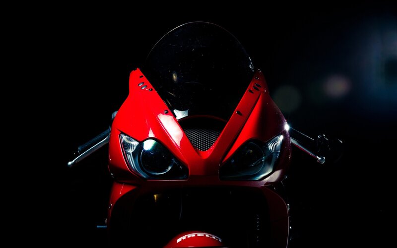 red motorcycle front view