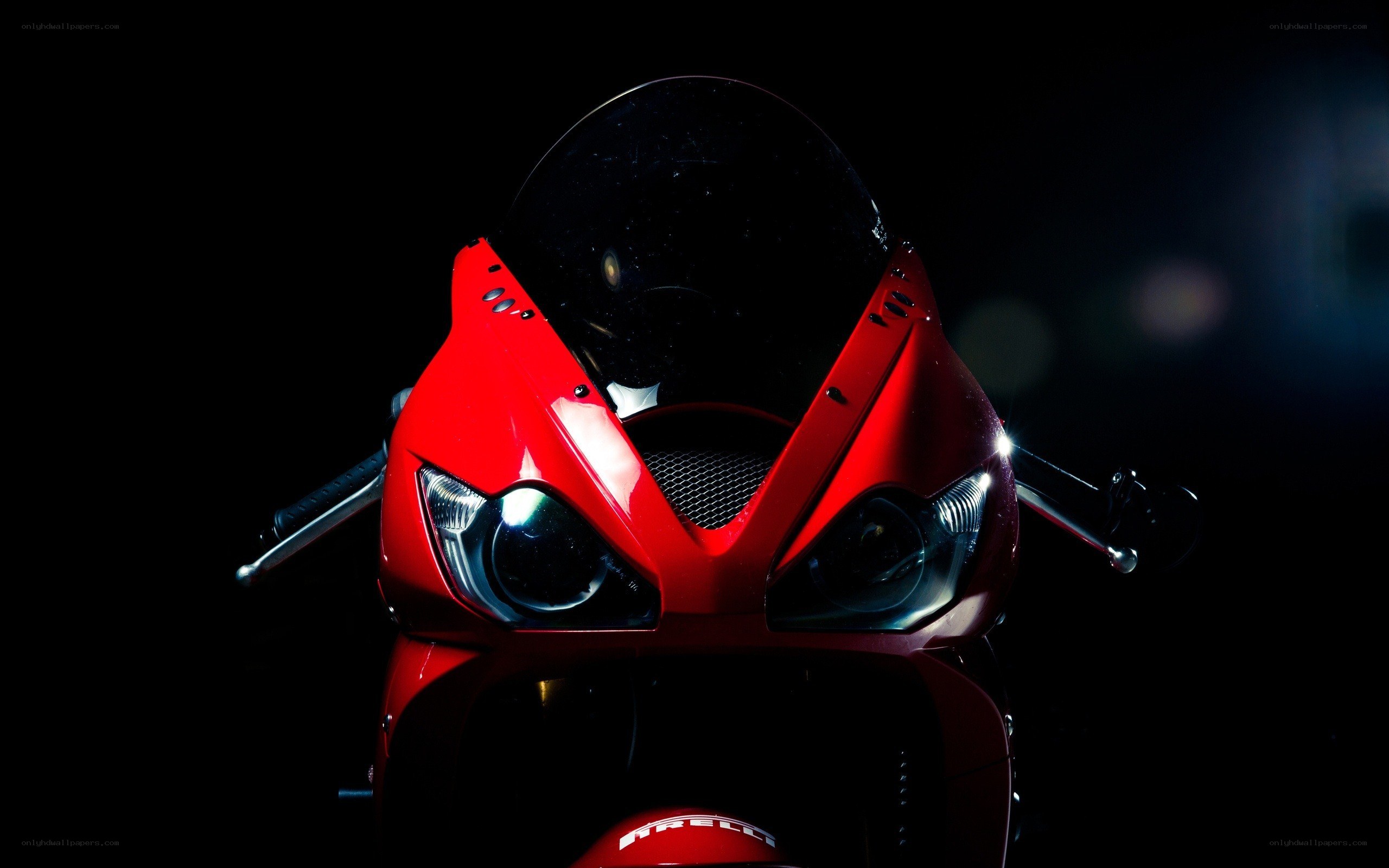 red motorcycle front view