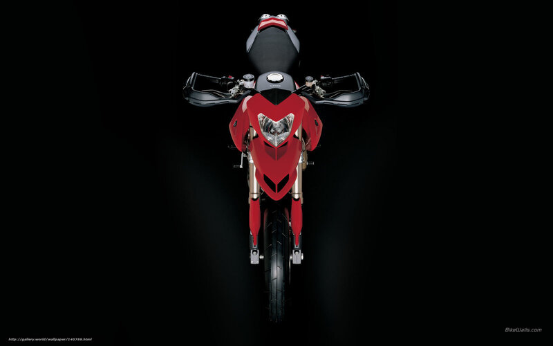Red Motorcycle Front View — Dramatic