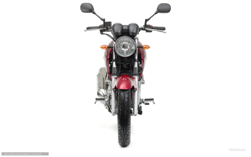 Red Motorcycle Front View — Neutral, Photograph, Headlight