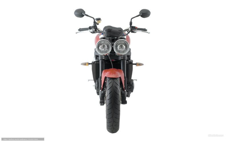 Red Motorcycle Front View — Neutral, Photograph, Headlights