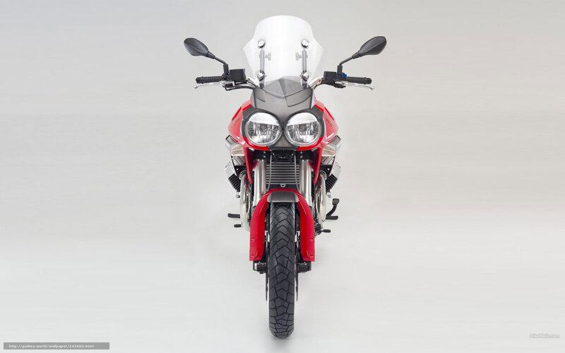 Red Motorcycle Front View — Neutral, Photograph