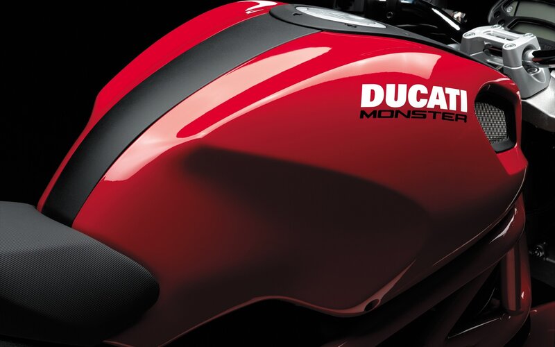 Red Motorcycle Fuel Tank — Dramatic, Photograph