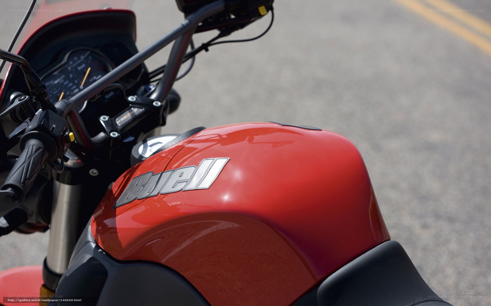 Red motorcycle fuel tank