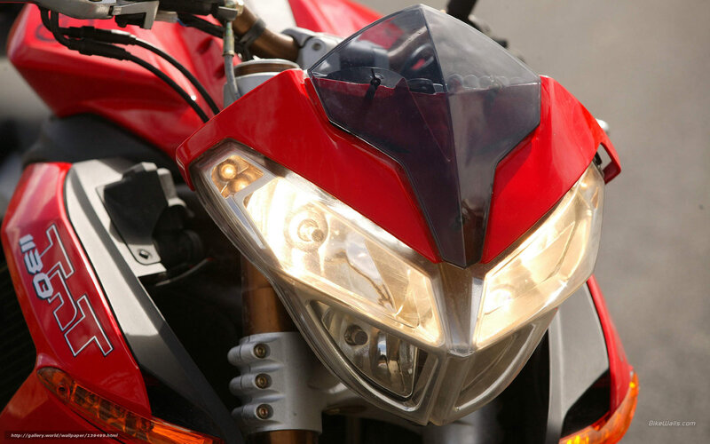 red motorcycle headlight
