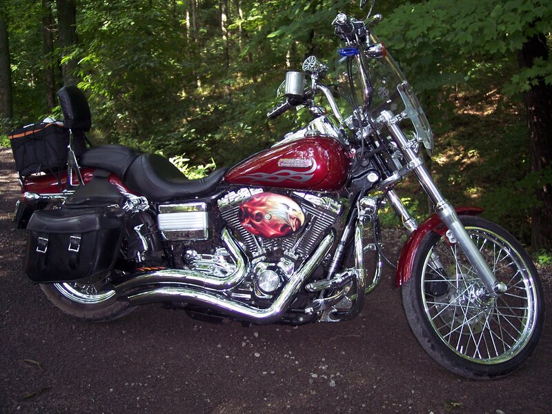 Red Motorcycle in Forest