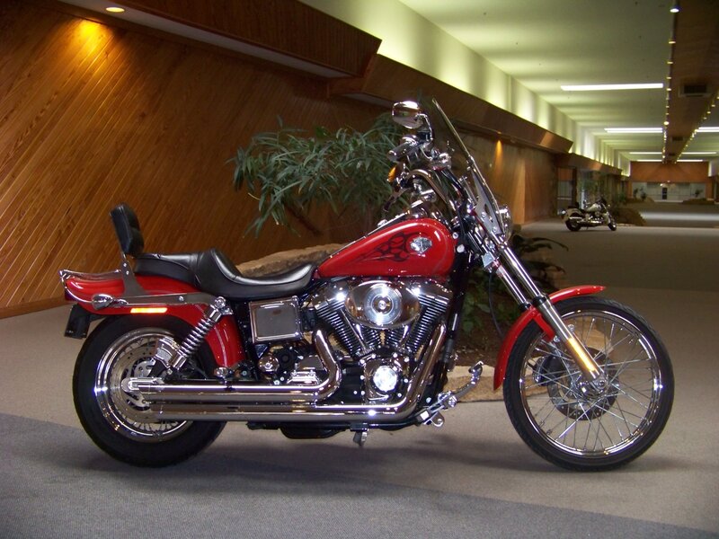 Red Motorcycle in Showroom