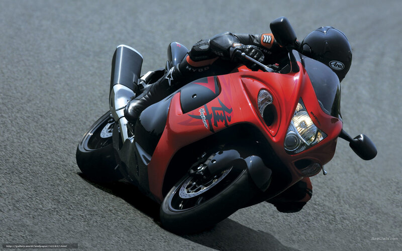Red motorcycle on a racetrack