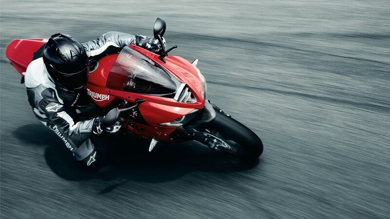 Red motorcycle on a racetrack