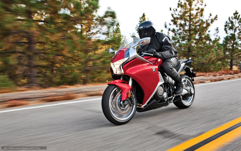 Red motorcycle on a road