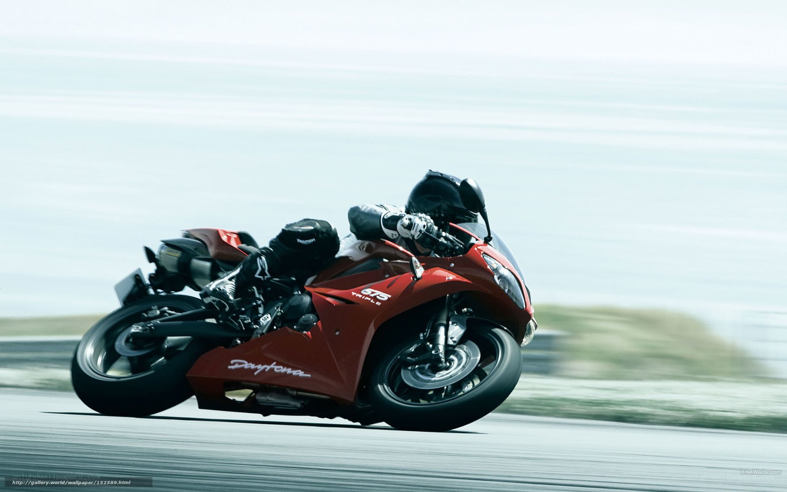 Red motorcycle on a track