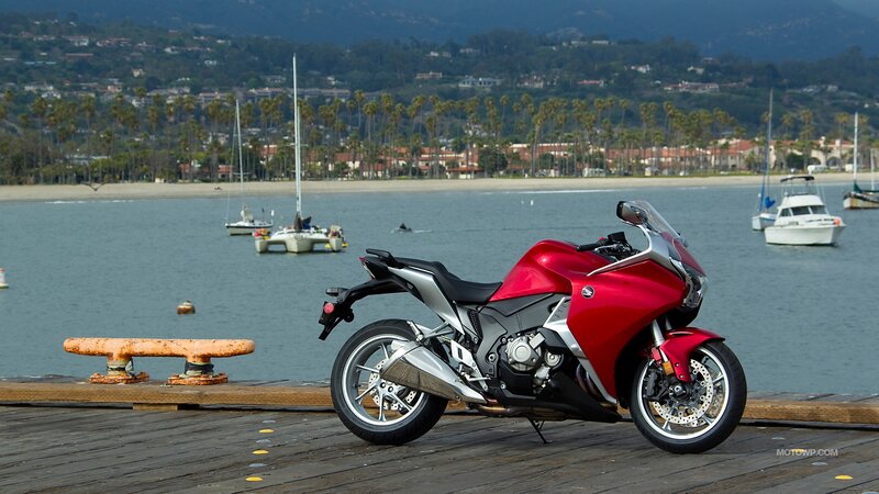 Red Motorcycle on Dock