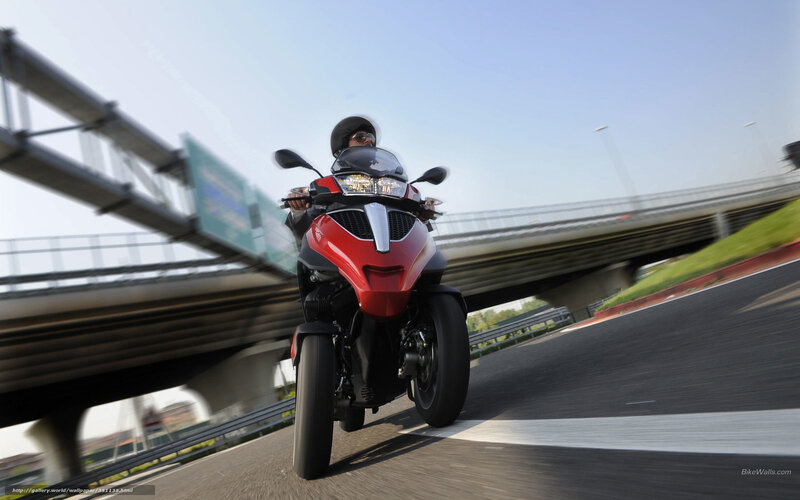 Red motorcycle on highway