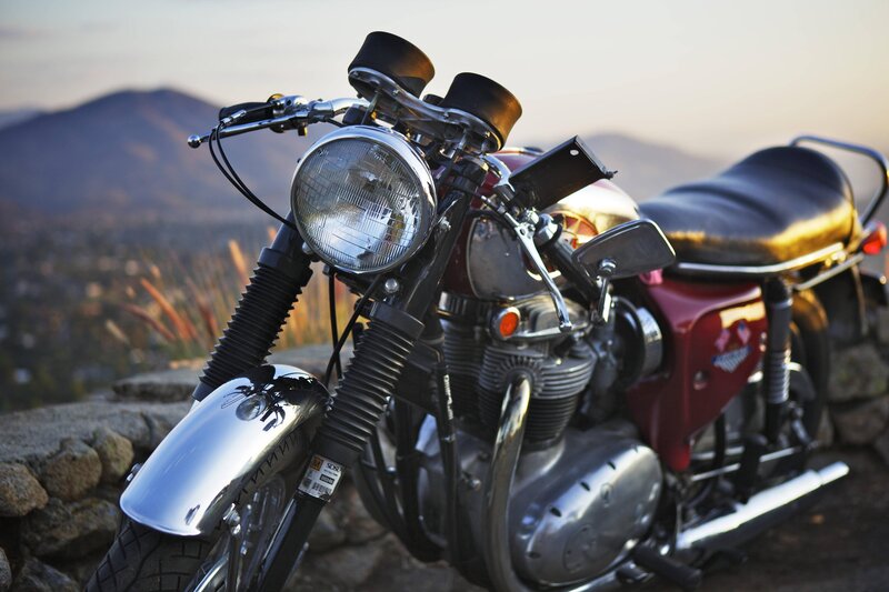 Red Motorcycle on Hill