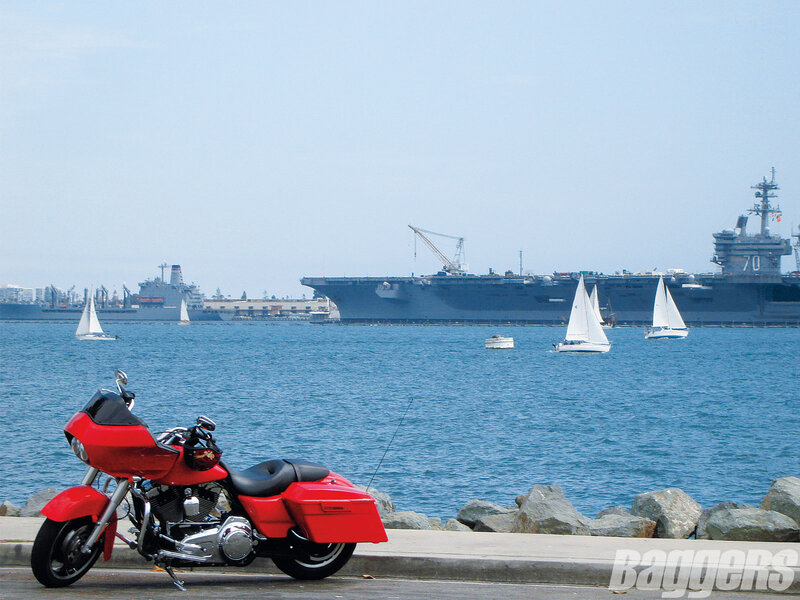 Red Motorcycle on Pier