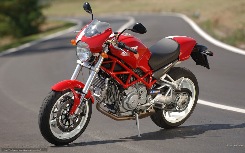 Red Motorcycle on Road — Calm, Afternoon