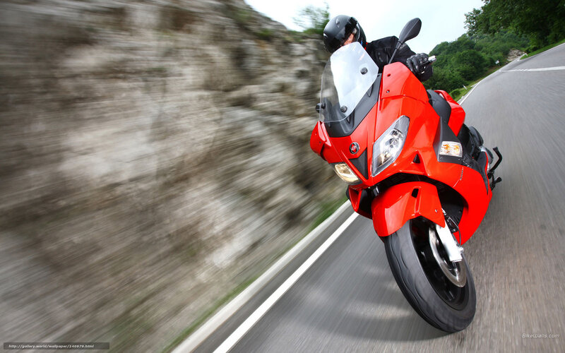 Red Motorcycle on Road — Dynamic, Afternoon