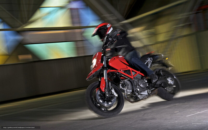 Red Motorcycle on Road — Dynamic, Night