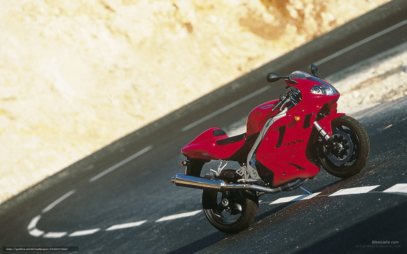 Red motorcycle on road