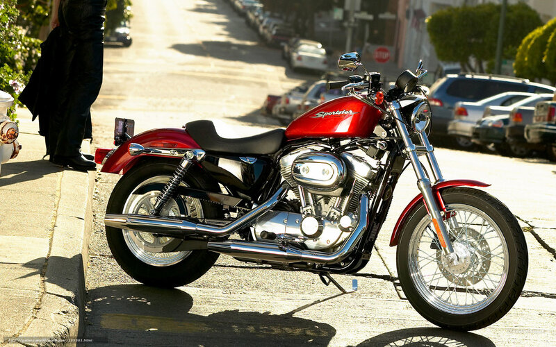 Red Motorcycle on Street — Calm, Afternoon