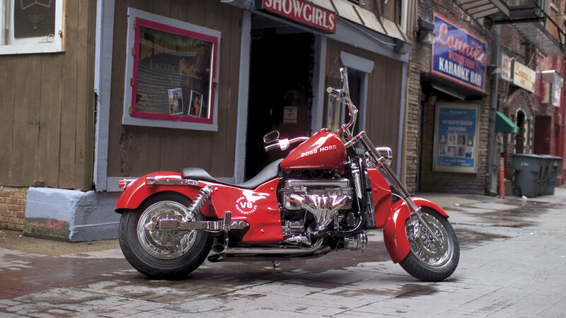 Red Motorcycle on Street — Urban