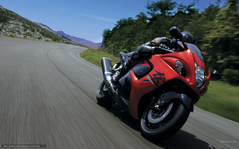 Red motorcycle on winding road