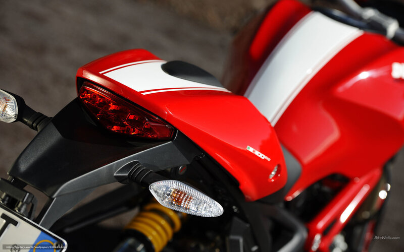 Red Motorcycle Rear — Dramatic, Afternoon