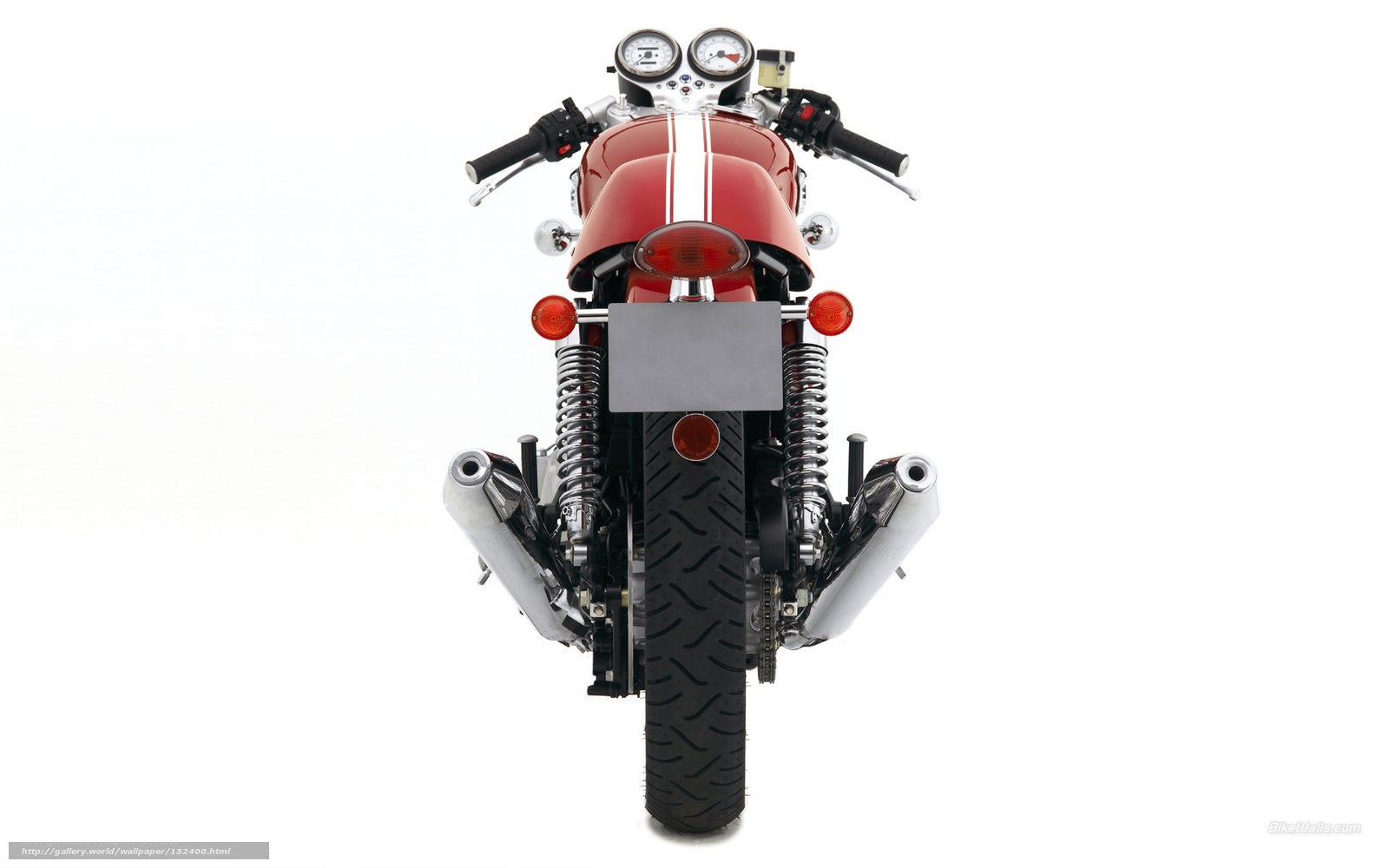 red motorcycle rear view