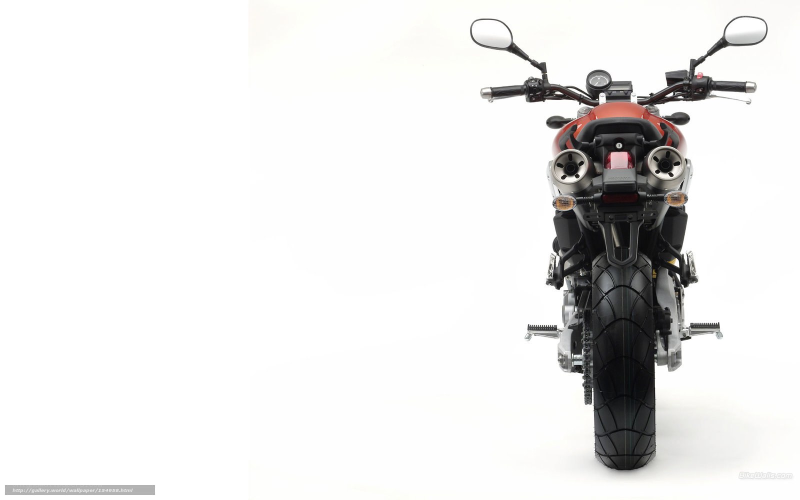 red motorcycle rear view