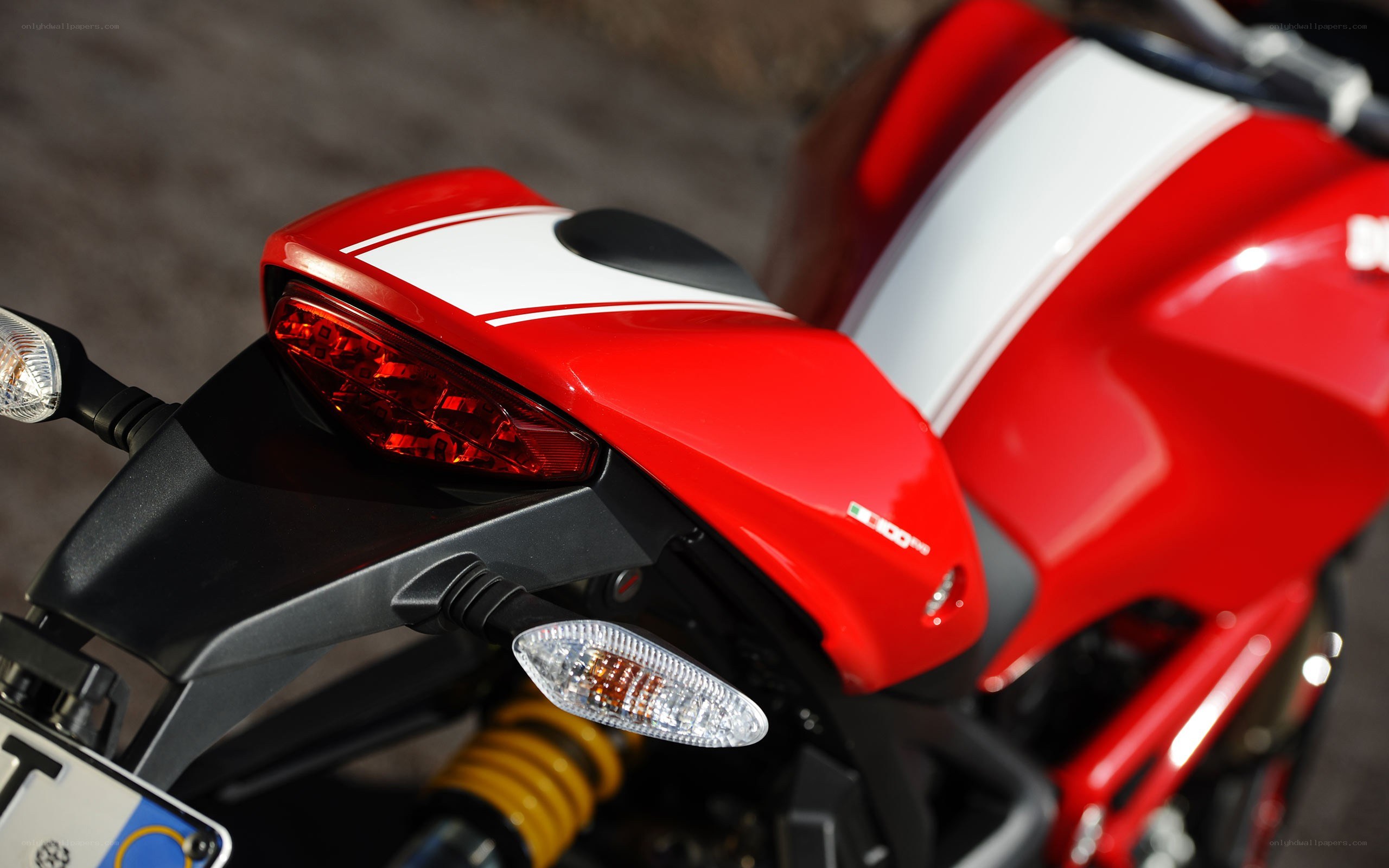 red motorcycle rear view