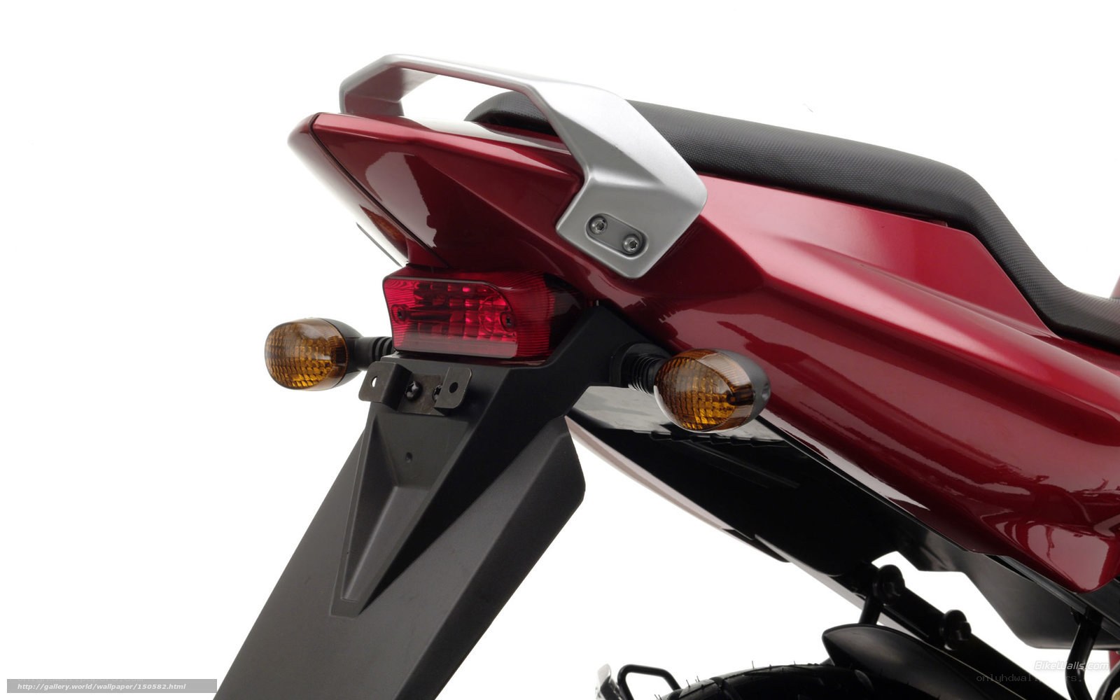 red motorcycle rear view