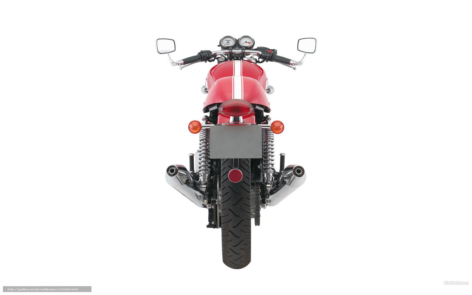 red motorcycle rear view