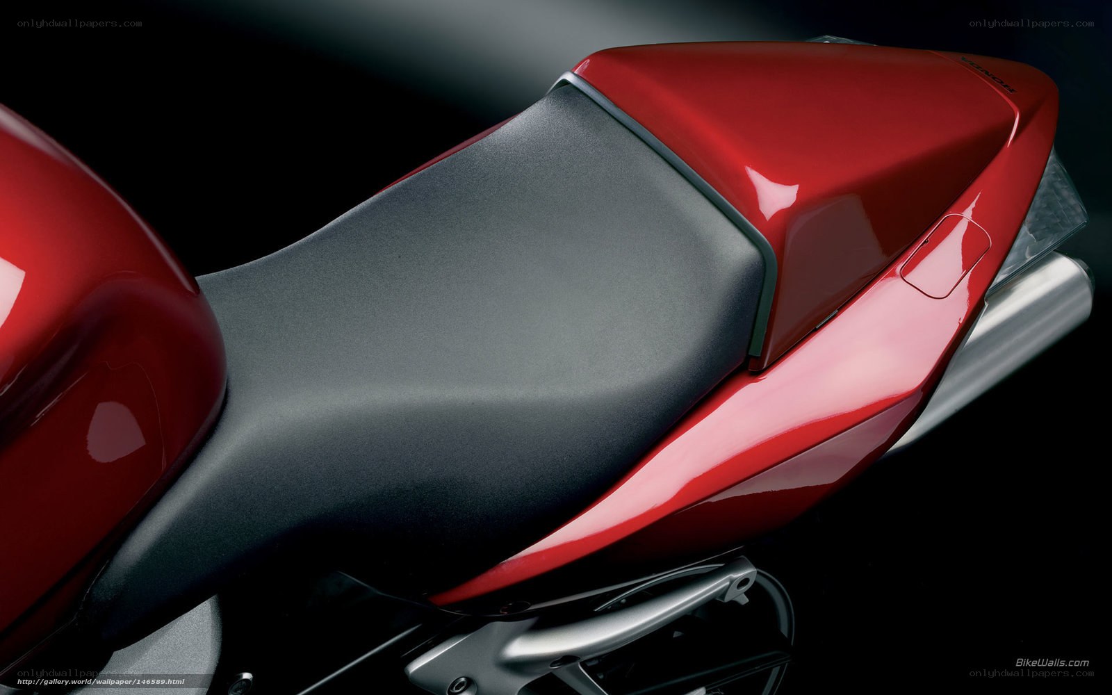 red motorcycle seat close-up