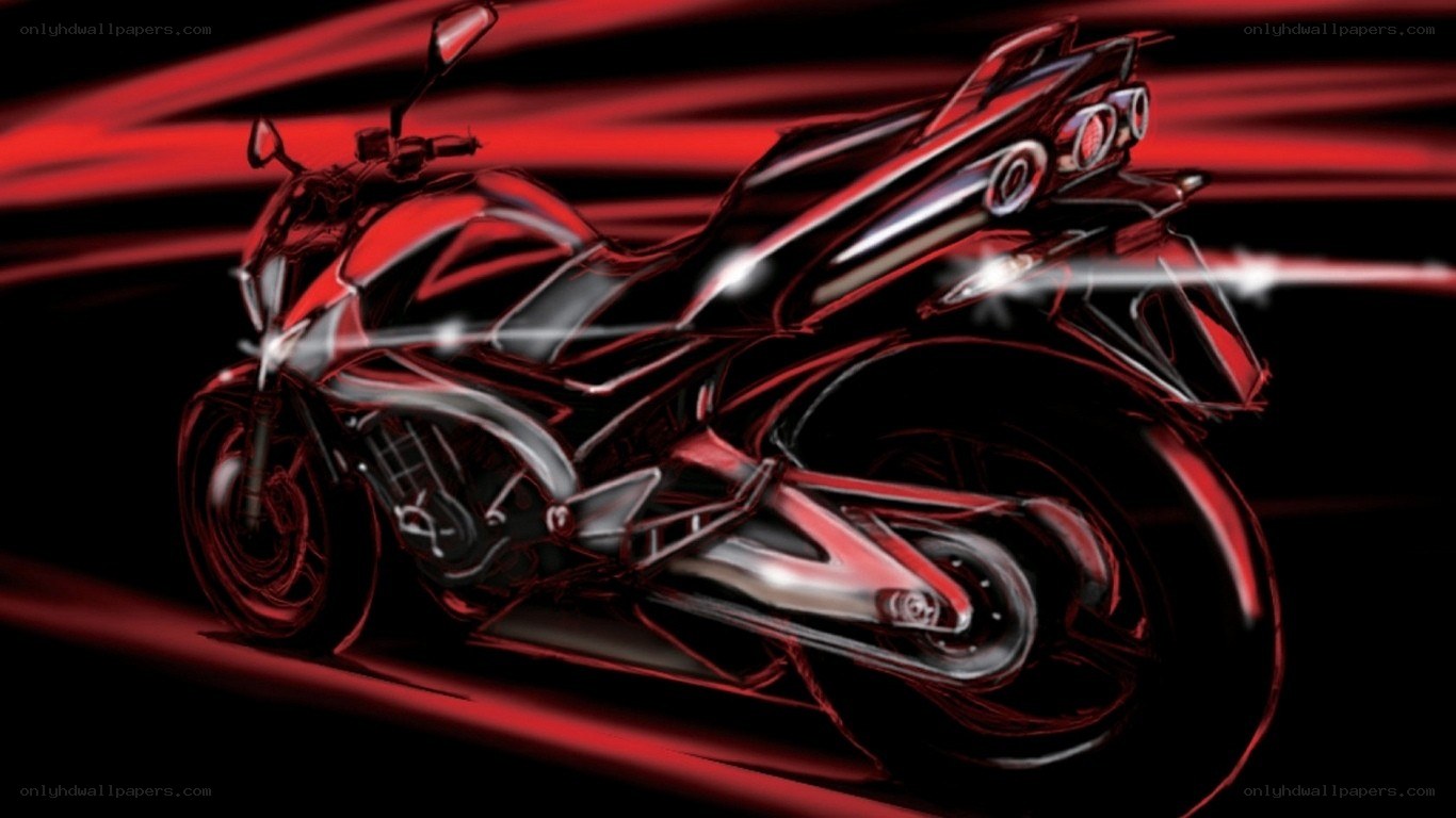 red motorcycle speed sketch
