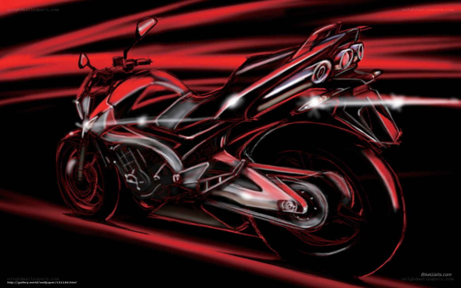 Red motorcycle speed sketch