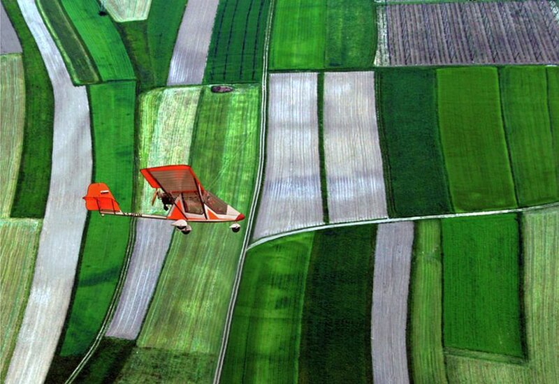 Red Motorized Hang Glider