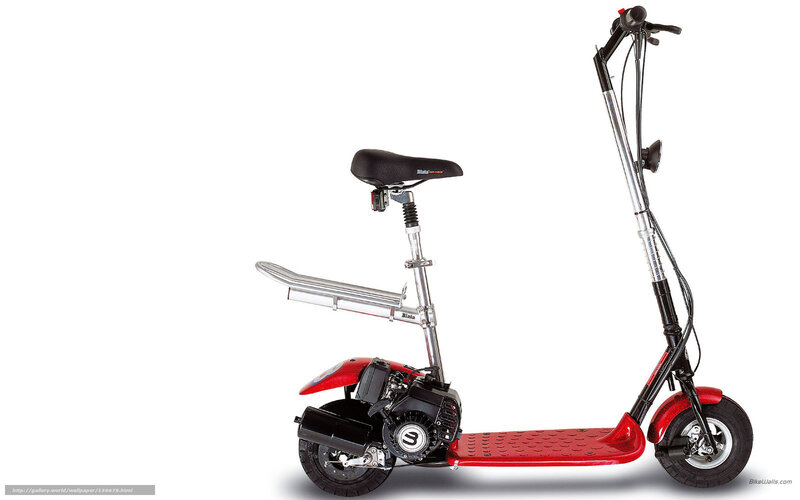 Red motorized scooter