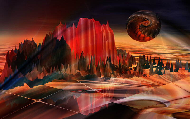 Red Mountain Landscape — Dramatic