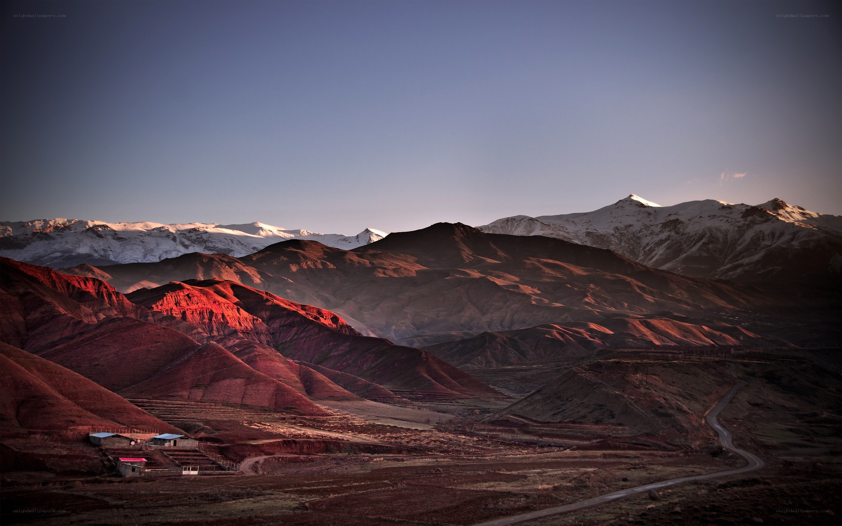 Red mountains at sunset