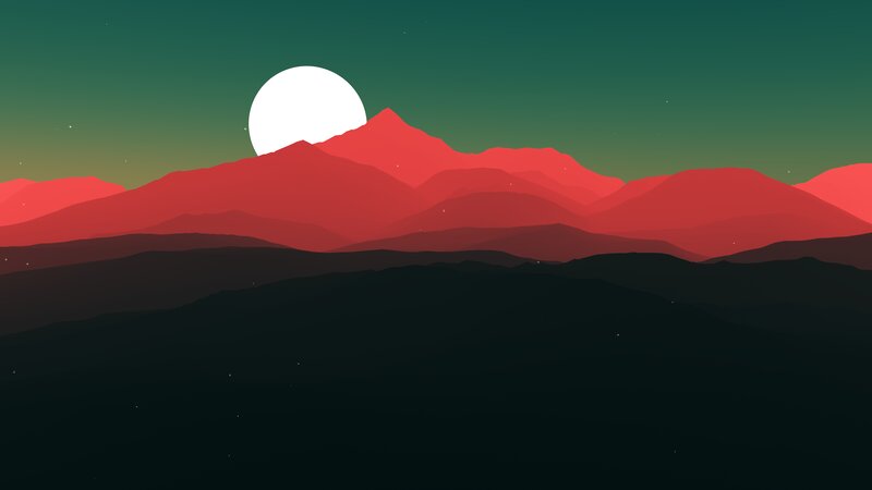 Red Mountains at Sunset — Serene
