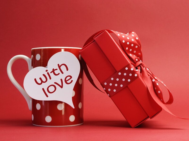 Red Mug and Gift Box — Romantic